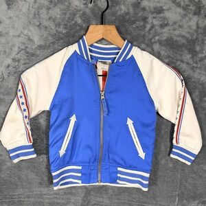Genuine Kids Oshkosh Toddler Bomber Jacket 3T Blue White‎ Full Zip Patriotic
